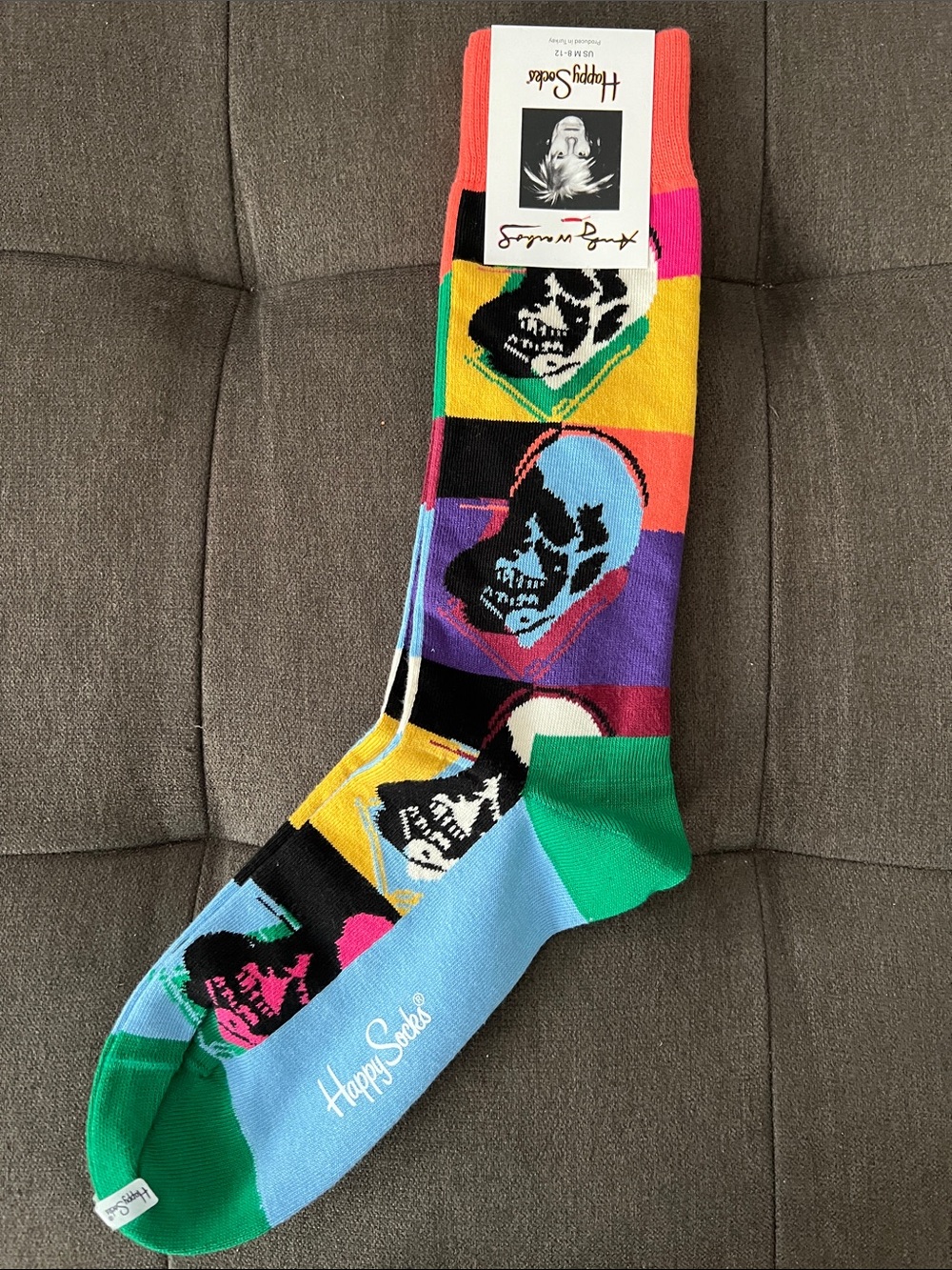 Happy Socks Men's Multicolor Skull Crew Socks